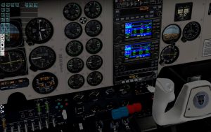 Beech Baron cruise flight in X-Plane